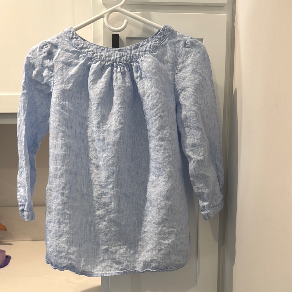 BODEN- Light Blue linen 3/4 Sleeve Blouse